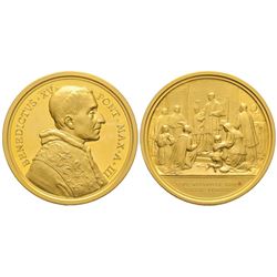 Benedetto XV 1914-1922 Medaglia in oro, 1916, AN III, AU 58.57 g. 44 mm, Opus Bianchi Avers : BENEDI