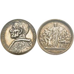 Benedetto XV 1914-1922 Medaglia in argento 1919, AN V,     AG 36 g., 44 mm, Opus Bianchi     Avers :
