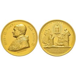 Pio XI 1922-1939 Medaglia in oro, 1923, AN II, AU 52.56 g. 44 mm, Opus Mistruzzi Avers : PIVS XI PON