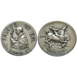 Paolo VI 1963-1978 Medaglia in argento, 1973, Anno XI, AG 46 g., 44 mm, Opus Scorzelli      Avers : 