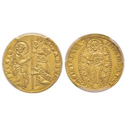 Venezia, Giovanni Gradenigo 1355-1356 Zecchino, ND, AU 3.52 g. Ref : Paolucci 1, Fr. 1223   Conserva