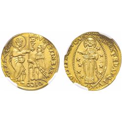 Venezia, Agostino Barbarigo 1486-1501 Zecchino, ND, AU 3.5 g. Ref : Paolucci 1, Fr. 1241  Conservati