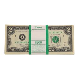 Pack of (100) Consecutive 1976 $2 Federal Reserve Notes Boston