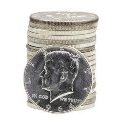 Roll of (20) 1964 Brilliant Uncirculated Kennedy Half Dollars