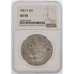 1887-S $1 Morgan Silver Dollar Coin NGC AU58