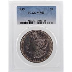 1885 $1 Morgan Silver Dollar Coin PCGS MS63