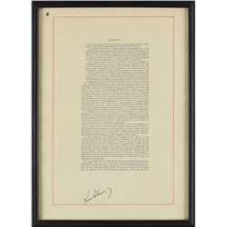 John F. Kennedy Signed Peace Corps Act Page