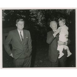 John F. Kennedy, JFK Jr. and Konrad Adenauer Original Photograph by Cecil W. Stoughton