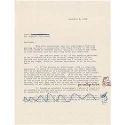 Jim Morrison Signed Document