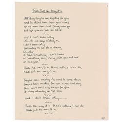 Phil Collins Handwritten Lyrics for 'That's Just the Way It Is'