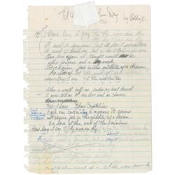Prince Handwritten Lyrics for 'Til the Well Runs Dry'