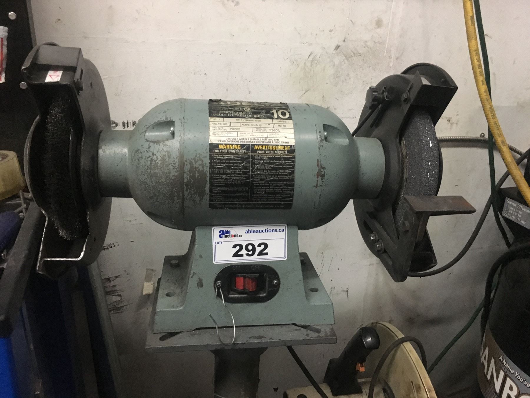 Delta Model 23 981 10inch 1hp Single Faze 120v Bench Grinder With