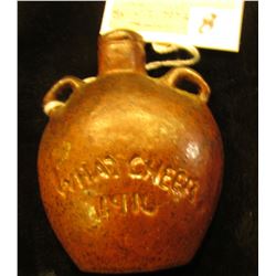 Stoneware Miniature U.S. Civil War Campaign Flask "U.S.", "What Cheer 1916", from the famous, but no