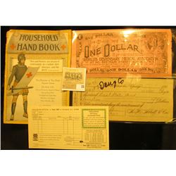 Scrip in advertising brochure "One Dollar One Dollar This Check Will be Taken For One Dollar if pres