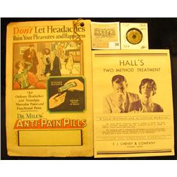 Early 1900 brochure from F. J. Cheney & Company Toledo, Ohio "Hall's Two-Method Treatment"; 1930 Dr.