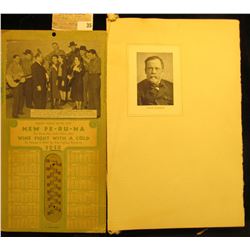 1938 Calendar which used to have a thermometer (now missing) "Many Folks Now Say New Pe-Ru-Na The Gr