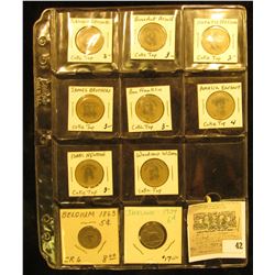 1863 Belgium 5c; 1934 Ireland Six Pence; & Group of Old Coke Bottle liner tops depicting "Robinson C