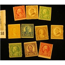 (10) Rotary Coil Stamps 1923-29 #597/606. "American Definitive Series". All Mint.