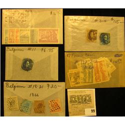 Group of higher value French Guiana & Belgium Stamps. All attributed and priced to sell at over $160