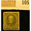 Image 1 : USA (Scott 259) 15c Henry Clay olive green Stamp, flat edge right, three perf edges. Please look at 