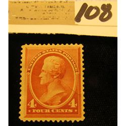 Scott #215 4c President Andrew Jackson 1888 Mint, partial tear, hinge, Well Centered. Please look at