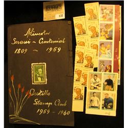 Block of four "Early Football Heroes" .37c U.S.A. Stamps, mint condition; strip of four .39c U.S.A. 