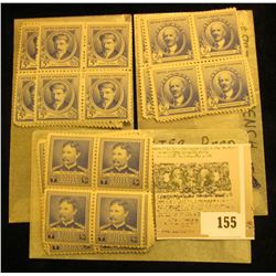 (8) Scott # 877 U.S.A. Blocks of Four, (Walter Reed) Mint;  (7) Scott # 882 U.S.A. Blocks of Four, (