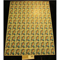Mint Sheet of 1942 "Merry Christmas" Stamps/Seals. World War II. National Tuberculosis Association. 