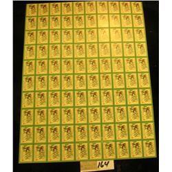 Mint Sheet of 1931 "Merry Christmas" Stamps/Seals. National Tuberculosis Association. (100 stamps)
