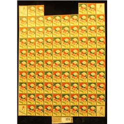 Partial Mint Sheet 1926 "Merry Christmas" Stamps/Seals. Missing one stamp. (96 stamps).