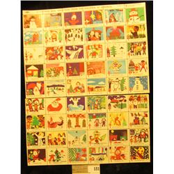 Mint Sheet (split in two) of 1975 "Merry Christmas" Stamps/Seals. American Lung Association. (54 sta