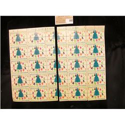 Mint Sheet of 1969 "Merry Christmas" Stamps/Seals. National Tuberculosis Association. (100 stamps)
