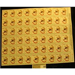 Mint Sheet of 1981 "Merry Christmas" Stamps/Seals. American Lung Association. (54 stamps)