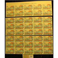 Mint Sheet (split in two) of 1970 "Merry Christmas" Stamps/Seals. American Lung Association. (54 sta