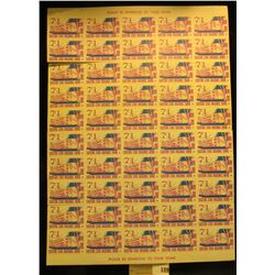 Mint Sheet of 1971 "Eastern Star Masonic Home Boone Iowa" Stamps. (50 stamps).
