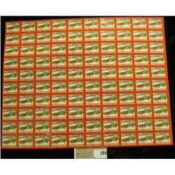 Mint Sheet of 1947 "Merry Christmas" Stamps/Seals. National Tuberculosis Association. (100 stamps)