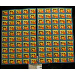 Mint Sheet of 1948 "Merry Christmas" Stamps/Seals. National Tuberculosis Association. (100 stamps)