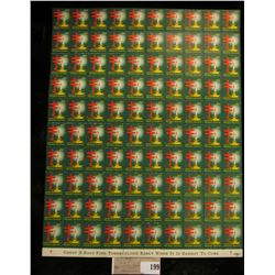 Mint Sheet of 1952 "Merry Christmas" Stamps/Seals. National Tuberculosis Association. (100 stamps)