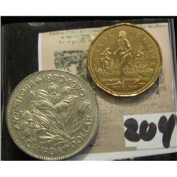 1970 & 2005 Canada Dollars. Brilliant Uncirculated.