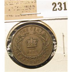 1872 Newfoundland One Cent, Fine.