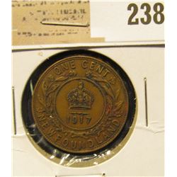 1917 Newfoundland One Cent, Fine-Very Fine.