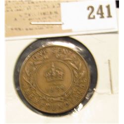 1929 Newfoundland One Cent, Very Fine.