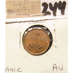 1941 C Newfoundland One Cent, AU.