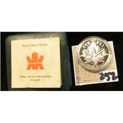 2000 Royal Canadian Mint Proof Voyage of Discovery Silver Dollar.