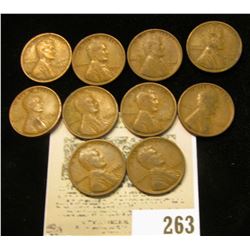 Lot of (10) 1934 P Lincoln Cents.