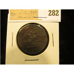 1854 Bank of Upper Canada One Half-Penny. (depicts St. George slaying the dragon).