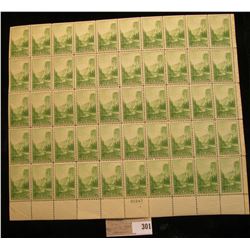 Mint Sheet of Stamps U.S.A., Scott #740, 1c Yosemite, (1934), MNH, (50 stamps).