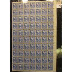 Partial Mint Sheet of 11c James K. Polk Presidential Issue U.S.A. Stamps, Scott # 816, mint, unused.