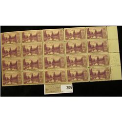 Block of 20 Mt. Rainier Three Cent USA Stamps, Scott # 742