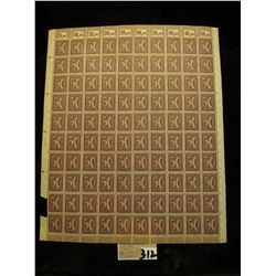 Mint Sheet of 50 Mark lavendar stamps from early 1900's Germany. No doubt a War capture item. Rarely